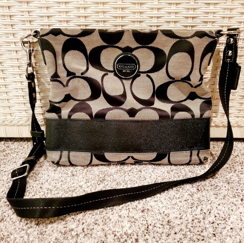Coach Signature Stripe File Bag Crossbody